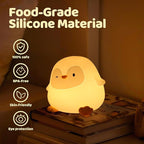 Rytinazzz Penguin Night Light, 50-Hour Battery & Pat Control, Squishy Silicone Lamp for Kids Nursery, USB Rechargeable with Timer, Valentines Gifts
