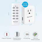 Syantek Remote Control Outlet Wireless Light Switch for Household Appliances, Expandable Remote Light Switch Kit, Up to 100 ft Range, FCC Certified, ETL Listed, White (3-1)