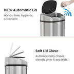 iTouchless 91 Liter / 24 Gallon Sensor 2.0 Kitchen Trash Can with Lid, Commercial Grade Automatic Stainless Steel Touchless Recycle Bin, AbsorbX Odor Filter, for Home, Office, Restaurant, Lobby, Store