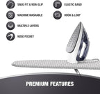 COTTY HOME Extra Thick Ironing Board Covers with Pad Standard Size 15x54, Heat Reflective Full Scorch Resistant Padding, Snug Fit Non-Slip Nose Pocket Fastener Straps Elastic Edges, Gray Spotted
