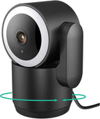 Luna 2K Indoor Cameras for Home Security, 2.4GHz & 5GHz WiFi, 360-Degree Pan-Tilt, Built-in Spotlight, Human Auto Tracking, Siren, Pet/Dog/Baby Camera with Phone app, Black (2026 Upgrade Version)