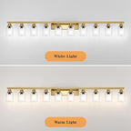 DIKAIDA Gold Bathroom Vanity Light,10-Light Brushed Gold Bathroom Light Fixtures with Clear Glass,64.5in Wall Lamp Sconces for Mirror Bedroom,Living Room Hallway,E26