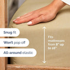 Full XL Bed Sheet Set - 4 Piece Extra Long Extended Full XL Sheets - Ultra Soft, Breathable & Cooling - Fits 8" to 16" Mattress with Deep Pockets - 54" x 80" - Wrinkle & Fade Resistant - Heathered Tan
