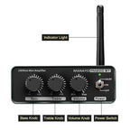 MANAYO 100w+100w Bluetooth Amplifier for Passive Speakers, Home Stereo Receiver with Treble, Bass, and Volume Control, Compatible with Cell Phones, CD Players, Turntable and Home Audio