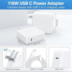 Furgor Mac Book Pro Charger - 118W USB C Fast Charger Power Adapter Compatible with MacBook Pro/MacBook Air 16 15 14 13 Inch, M1 M2 M3 M4 M5, New iPad Pro and All USB C Device, Charge Cable 6.6ft