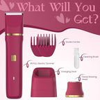 Electric Bikini Trimmer for Women - Waterproof Pubic Hair Trimmer & Facial Shaver, Rechargeable Cordless Electric Razor with Ceramic Blades, IPX7 Shower-Safe for Sensitive Skin, Gift for Her