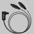 Bangun 90 Degree Optical Audio Splitter 1 in 2 Out Cable, Digital Toslink Fiber Optical Splitter Audio Adapter Cable (1 Male Input 2 Male Output) for TV, Soundbar, 6ft
