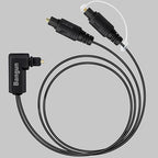 Bangun 90 Degree Optical Audio Splitter 1 in 2 Out Cable, Digital Toslink Fiber Optical Splitter Audio Adapter Cable (1 Male Input 2 Male Output) for TV, Soundbar, 6ft