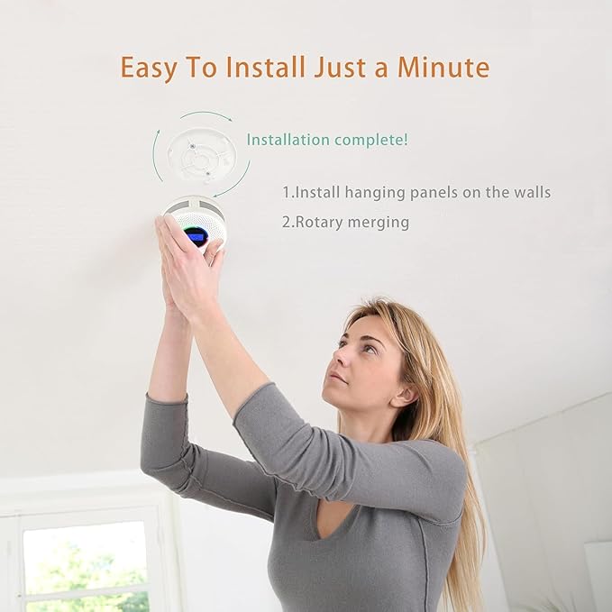 10-Year Battery Smoke and Carbon Monoxide Detector, 2-in-1 Smoke CO Alarm with Digital Display, Reliable Fire and CO Alarm for Home, Bedroom, Kitchen (5 Pack)