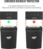 SUNTIKO 12-Sheet Cross-Cut Paper Shredder, P-4 Security Level for Home Office, 5.5 Gallon Bin, Destroys Credit Cards and Staples, ETL Certified, Black