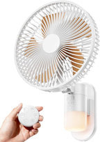 AURATHEA 10” Small Wall Mount Fan with Light and Remote Control, RV FAN with Powerful Airflow,90° Oscillating, 4 Speeds, Timer, 180° Adjustable Tilt, for Home/RV, Bedroom, Small Space Applications