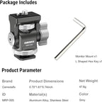 CAMEDAFLX Tilt Adjustable Camera Monitor Mount,Swivel Field Monitor Holder with Cold Shoe Mount 1/4"-20 Screw for 5” and 7”Monitor(Grey).