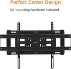Amazon Basics Heavy Duty Dual Arm, Full Motion Articulating TV Mount for 37" to 80" TVs up to 132 lbs, Fits LED LCD OLED Flat Curved Screens, Black
