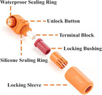 IP67 Waterproof 25mm² 120A High Voltage High Current Battery Energy Storage Connector Right Angle Single Core Plug,1PC (Orange, 120A)