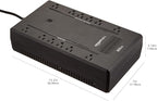 Amazon Basics UPS Battery Backup & Surge Protector 800VA/450W, 12 Outlets, Standby Uninterruptible Power Supply, for Power Outage Protection, Compact, Black