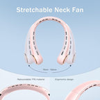 GULAKI Portable Neck Fan, Personal Fan with 4000mAh Battery, Rechargeable Neck Fan with 3 Speeds and 64 Cool Lights, Birthday Gifts for Men Women Mom Dad, Hands Free Cooling fan for Summer(Pink)