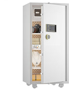 TIGERKING 11.5 Cu Ft Large Heavy Duty Home Security Safe – Digital Touchscreen Lock, Anti-Theft, Adjustable Shelves, Easy to Use, Jewelry & Valuables, Ideal for Home or Office (White, Modern Design)