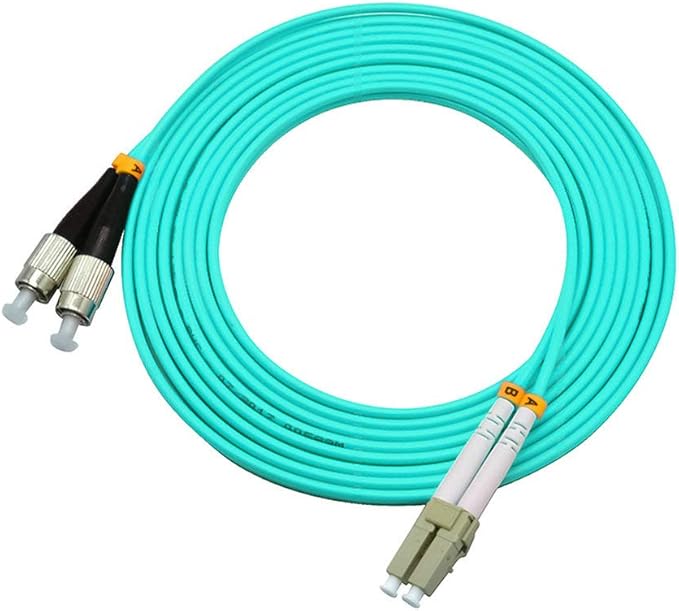 Jeirdus 50Meters 160ft LC to FC Duplex 50/125 10G OM3 Multi-Mode Fiber Optic Cable Jumper Optical Patch Cord LC-FC
