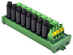Screw Mount AC 24-250V 8 Channel Pluggable Top Wiring Terminal Block Power Distribution Fuse Module, HCDC HD065VP