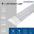 colmeguna 8 Packs 4FT LED Batten Light, Ultra-Thin Ceiling Surface Mounted Light, 40W, 4000K, IP20, LED Ceiling Lamp for Garage, Shop, Hallway, Office, Market, ver2