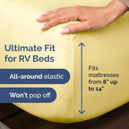 RV Short Queen Sheet Set 60 X 75 - 4 Piece RV Short Queen Bed Sheets - Soft, Breathable & Cooling - Designed for Bunks, Trailers and Campers - Fits 8” to 12" Mattress - Hotel Luxury Bedding - Yellow