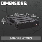 Gator Cases Pro Series 2U Rack Case with Standard 19" Depth, Roto Molded Made in USA (G-PRO-2U-19)