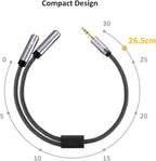 DUKABEL Headsets Splitter Adapter, 3.5mm Jack Separate Headphone & Mic Plug Adapter 3.5mm Combo Audio Adapter Cable for PS4 Gaming Headset PC Xbox One Laptop -<11inch/30CM>