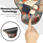 Ergonomic Mouse Pad with Wrist Support,Mouse Pad with Wrist Rest and Coaster Set,Office Supplies Non-Slip Mouse Pads for Desk, Non-Slip Comfortable,Cute Cat
