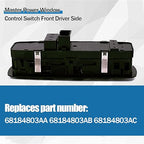 Master Power Window Control Switch Front Driver Side Fits for 2014-2018 Jeep Grand Cherokee Replaces 68184803AA 68184803AB 68184803AC