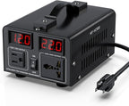 500W Voltage Converter Transformer(110V to 220V or 220V to 110V) Step Up/Down Converter 110/120 Volt - 220/240 Volt w/US Power Cord,Circuit Breaker Protection, LCD Screen Display, Manual Setting