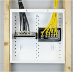 Legrand - OnQ 14 Inch Cable Management, Structured Media Box, In-Wall Enclosure, no cover, Glossy White, EN1480