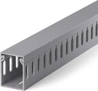 ZhiYo H1.6in W1.2in Professional Server Rack Cable Management Raceway, 99in (6X L16.5in) Cable Raceway Kit, Electrically Safe PVC Open Slot Wire Raceway for Under Desk/Computer/Network Cords, Grey