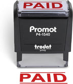 Promot Paid Stamp Self Inking - for Office, Accounts Payable Stamp - Rubber Stamps for Retail Use, Red Ink, Self Inking for Business Supplies, Paid Stamper