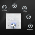 WiFi Central AC Thermostat Energy Saving Control Wall Mounted Programmable Temperature Controller for Smart Home (White)