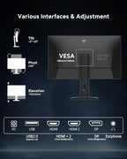 KTC 27 Inch 240Hz Gaming Monitor - FHD 1080P Monitor Fast IPS with Adaptive Sync, 1ms(MPRT), 131% sRGB, HDMI Displayport, Tilt Pivot Height Adjustment, Vesa Monitor, White, H27F7