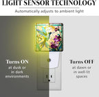 PODMemory Hummingbird Stained Glass Night Lights Plug into Wall for Room, Hummingbird Night Light LED for Bedroom