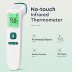 Viproud Forehead Thermometer for Adults and Kids, Fast Accurate Thermometer with Fever Alarm, 1S Reading & Silent Mode, Easy to Use Health Thermometer (Green)