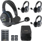 EARTEC UL413 Ultralite-HD 4-Person Full Duplex Wireless Intercom Headset Communication System, Single and Dual Ear Headsets, Up to 1000ft Range, U.S. Company