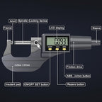 HDLKNAK Digital Outside Micrometer (0-1”/25mm), 0.00005"/0.001mm Precision, Inch/Metric Dual Reading, Machinist Thickness Gauge with Large LCD.