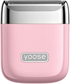 yoose Electric Razors for Women, IPX7 Alloy Body Bikini Trimmer for Women (USB-C, Trimmer Comb, Multi Shaving Modes), Portable Size, Sakura Pink