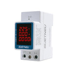 GUETNEU Digital Display Energy Meter Energy Tester Electricity Usage Monitor AC Rail-Mounted Meter GT2P-UID, AC 80~270V, 0~100A, 50/60Hz. Used to Measure AC Voltage, Current and Energy Consumption
