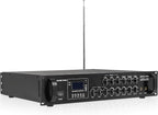 Sound Town Commercial Sound System with a 3-Zone Low-Impedance Bluetooth Amplifier, 6 x 5 Coaxial Wall-Mount Speaker Set for Indoor Installation, Black (STCA6130X6CM5B)