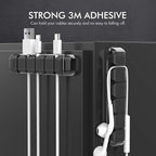 AHASTYLE Cable Organizer Holder 5 Slots Desktop Cord Wire Clips Keeper for Organizing USB Cable/Power Cord/Wire Home Office and Car (Black)