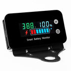IPX7 Waterproof Battery Monitor with Bracket 7-100V,12v 24v 36v 48v 60v 72v Digital Display Battery Capacity Remaining Capacity Percentage Tester with Buzzer Alarm and Temperature