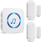 SanJie Wireless Door Chime Sensor, When Door Opens, Entry Alarm for Business/Home/Kids, 5 Adjustable Volume Ringer Alert 2 Sensors + 1 Receivers, 500 FT Range,26 Chimes