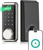 Smart Locks Front Door, Keyless Entry Door Lock with App Control, Fingerprint Deadbolt Alexa with Touchscreen Keypad Code, Bluetooth Electronic Deadbolt Auto-Lock for Home