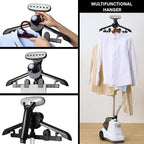 SALAV Heavy Duty Commercial Full-Size Garment Steamer with Foot Pedals and Extra Large 3L (101.5 oz) Water Tank, 1800 watts, 90+min of Continuous Steam (White)