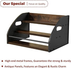 STAEVER 3-Tier Liquor Bottle Display Shelf, Exquisite Metal Design, Extra Large Bar Organizer for The Home Bar, Countertop Wine Rack with Smooth Handles, Retro Bar Shelf Stand for Whiskey, Spirits