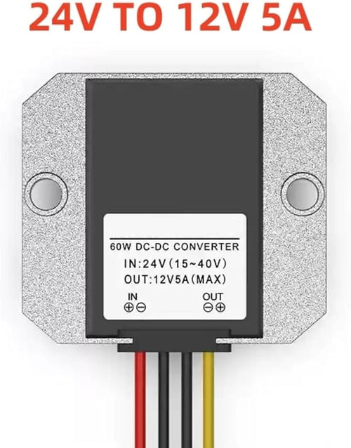 24V to 12V 60W 5A DC-DC Buck Converter Step Down Power Supply, Waterproof Voltage Regulator with Overload/Short Circuit Protection for Golf Cart, Truck, Bus, LED Light