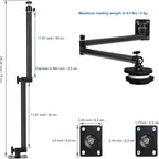 Mippko Articulating Camera Wall Mount with 1/4"-20 Threaded Compatible with DSLR/Security/Webcam/Action/LED Light/CCTV POV Camcorder Cameras,Adjustable Aluminium Alloy Arm Metal Base